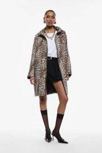 Cappotto con chiusura zip e stampa animalier Imperial Cappotto con chiusura zip e stampa animalier Imperial