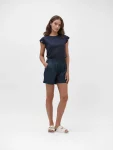Pantaloncino con pinces e risvolto White Wise