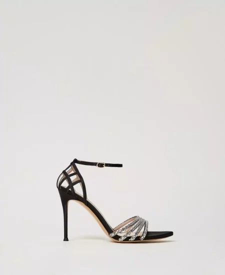 Sandali cage alti con strass Twinset