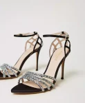 Sandali cage alti con strass Twinset