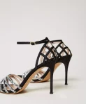 Sandali cage alti con strass Twinset