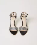 Sandali cage alti con strass Twinset