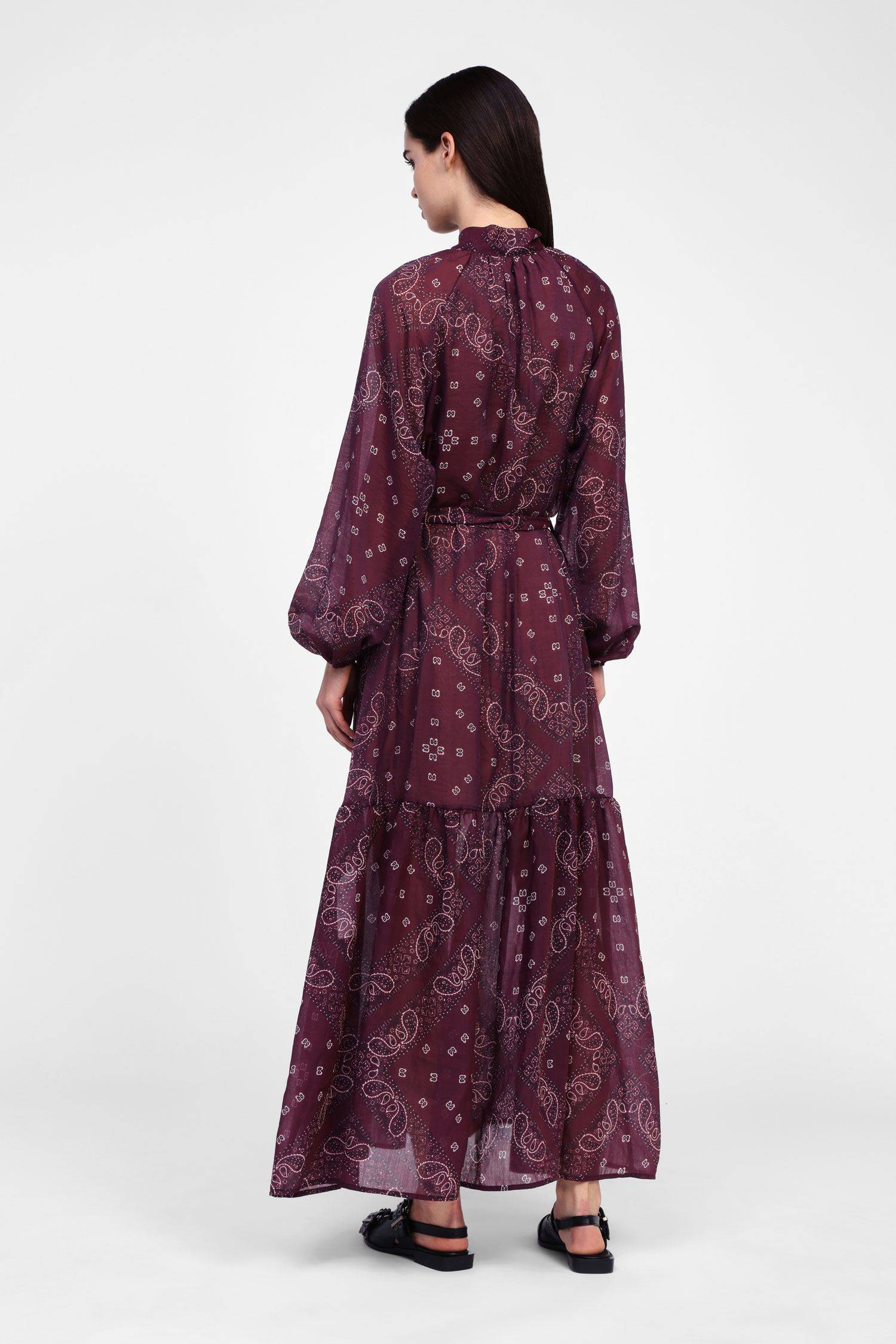 Maxi abito da donna elegante a maniche lunghe, abito da donna, a maniche lunghe, con bottoni, in cotone, tinta unita, taglie forti, abito bohémien, a, S