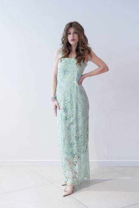 Abito sirena con pizzo e paillettes Milva (2)