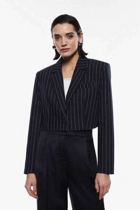 Blazer corto a righe con bottoni Imperial