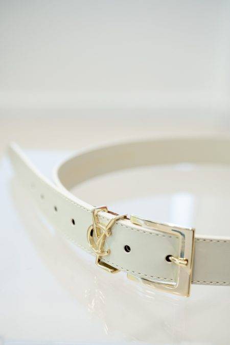 Cintura in pelle con logo oro Vicolo