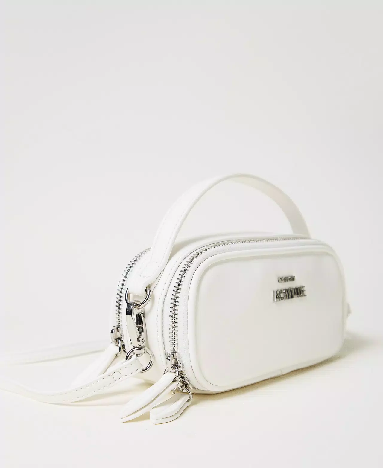 Mini bag a tracolla con logo Twinset Actitude bianca sugar1 Mini bag a tracolla con logo Twinset Actitude bianca sugar1