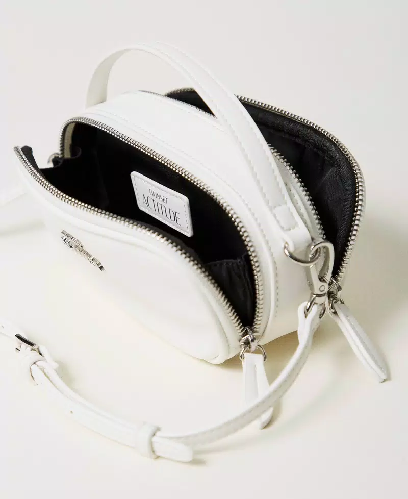 Mini bag a tracolla con logo Twinset Actitude bianca sugar3 Mini bag a tracolla con logo Twinset Actitude bianca sugar3