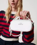 Mini bag a tracolla con logo Twinset Actitude rossa4