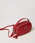 Mini bag a tracolla con logo Twinset Actitude rossa4