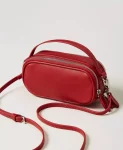 Mini bag a tracolla con logo Twinset Actitude rossa4