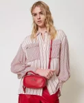 Mini bag a tracolla con logo Twinset Actitude rossa4