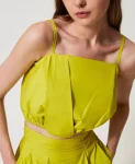 Top in popeline con coulisse Twinset Actitude 1