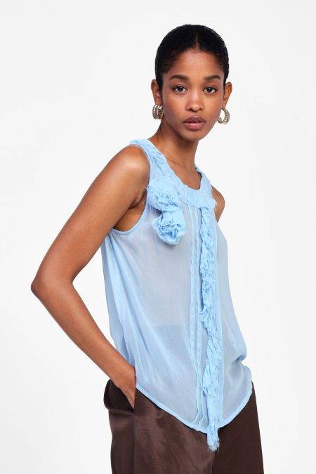 Top senza maniche con volant Dixie