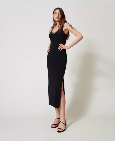 Abito lungo con paillettes Twinset Actitude 1
