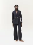 Pantaloni con bottoni oro laterali White Wise