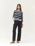 Pantaloni con bottoni oro laterali White Wise