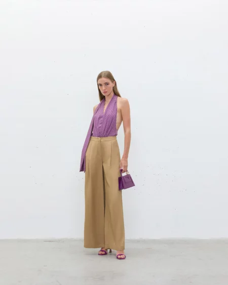 Pantaloni in popeline con pinces Jijil