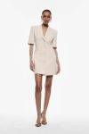 Vestito corto abbottonato con revers e guanti in tulle Imperial 0