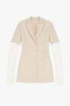 Vestito corto abbottonato con revers e guanti in tulle Imperial 0