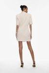 Vestito corto abbottonato con revers e guanti in tulle Imperial 0