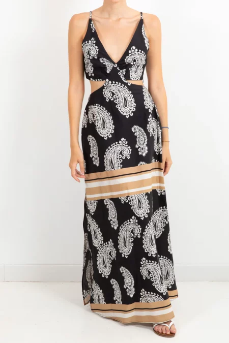 Abito lungo cut out fantasia paisley Vicolo