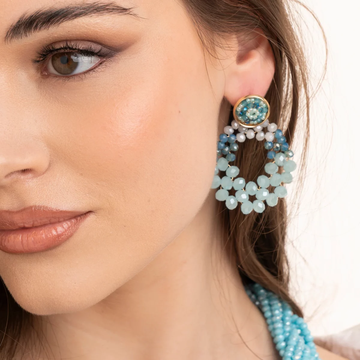 Orecchini in ottone con cristalli Mya Accessories 0 Orecchini in ottone con cristalli Mya Accessories 0