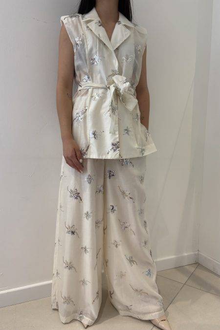 Pantaloni con inserti paillettes Angela Davis (1)