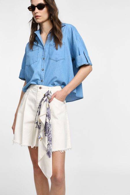 Shorts svasati con cintura fantasia Please