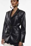 Blazer in ecopelle con cinta Imperial