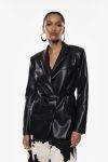 Blazer in ecopelle con cinta Imperial