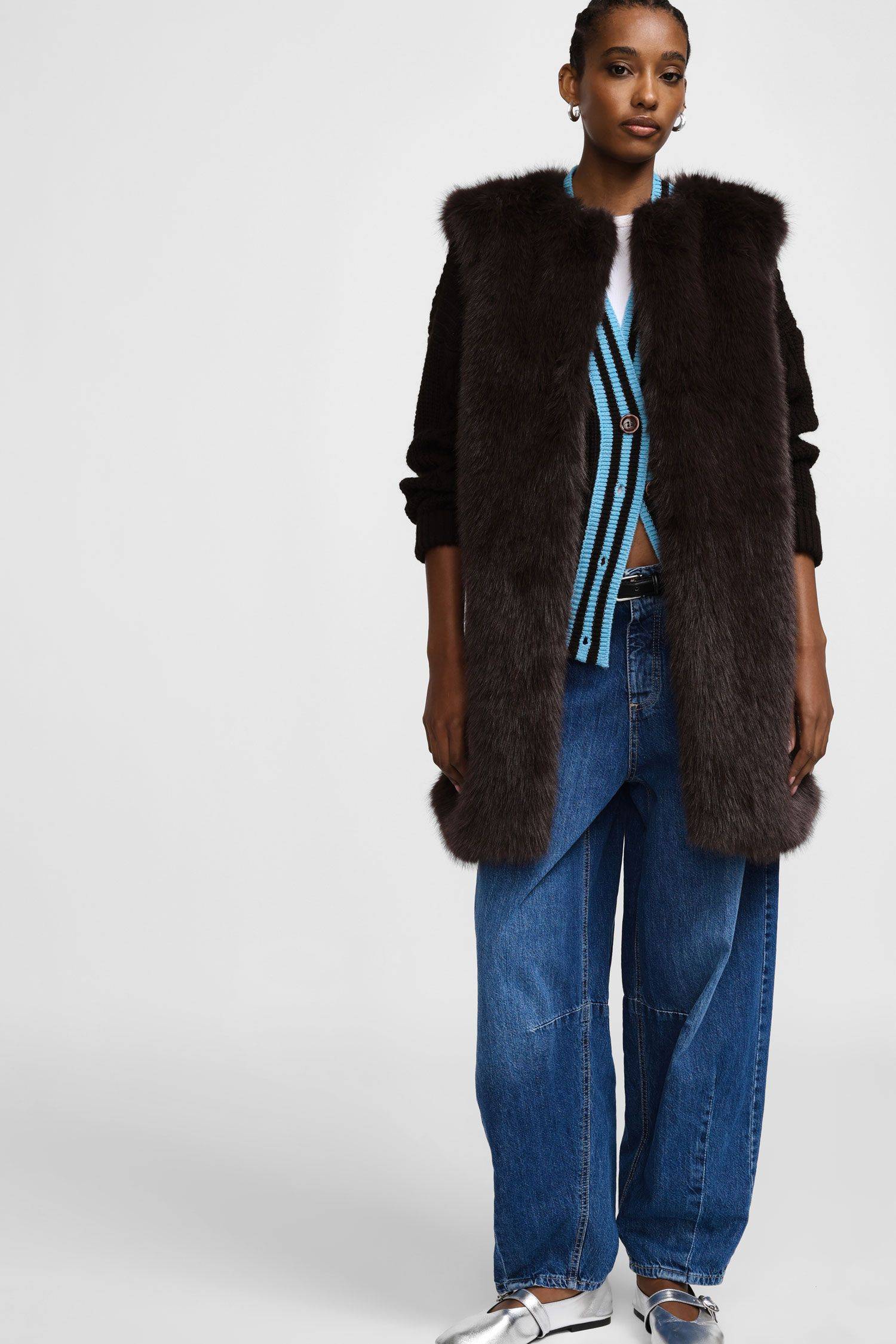 Gilet senza chiusura effetto pelliccia Please 0 Gilet senza chiusura effetto pelliccia Please 0