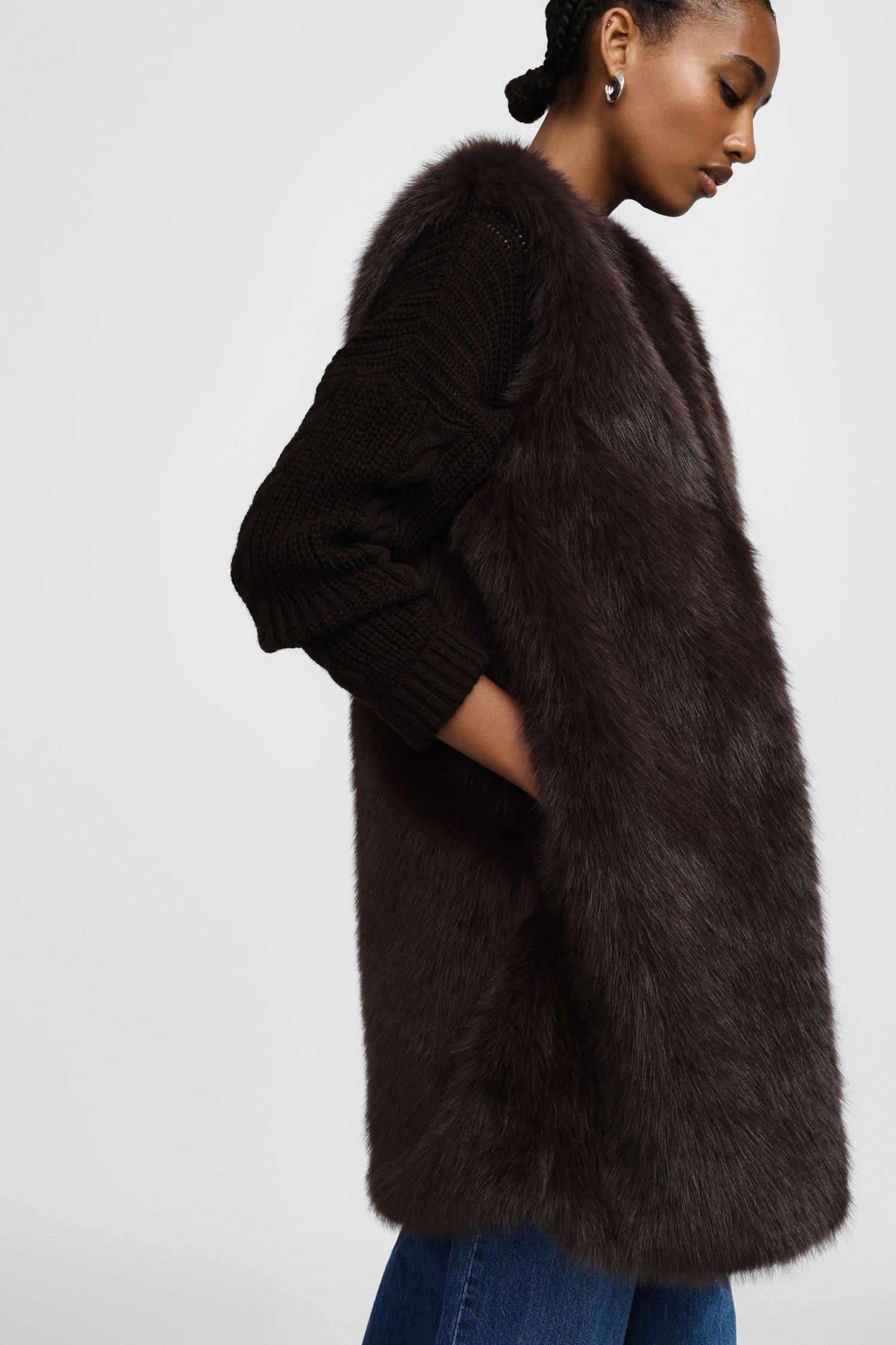 Gilet senza chiusura effetto pelliccia Please 3 Gilet senza chiusura effetto pelliccia Please 3