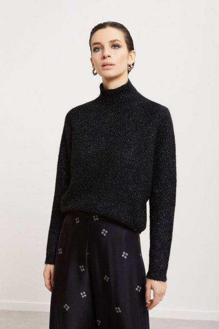 Maglia con collo alto e fili laminati Ottod’Ame 0