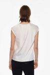 Top smanicato satin con scollo a v Imperial