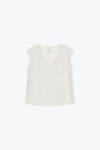 Top smanicato satin con scollo a v Imperial