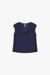 Top smanicato satin con scollo a v Imperial