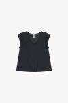 Top smanicato satin con scollo a v Imperial