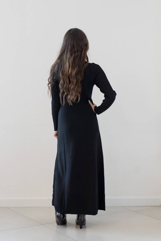 Hanna Nikole Abito da sera a maniche lunghe da donna con scollo rotondo a matita, Fiore blu reale, 54 IT