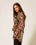 Blusa con balze in fantasia Twinset Actitude 0