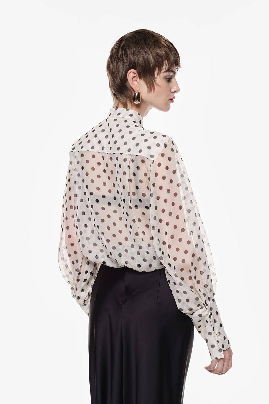 Camicia con stampa pois e fiocco Imperial 1 Camicia con stampa pois e fiocco Imperial 1