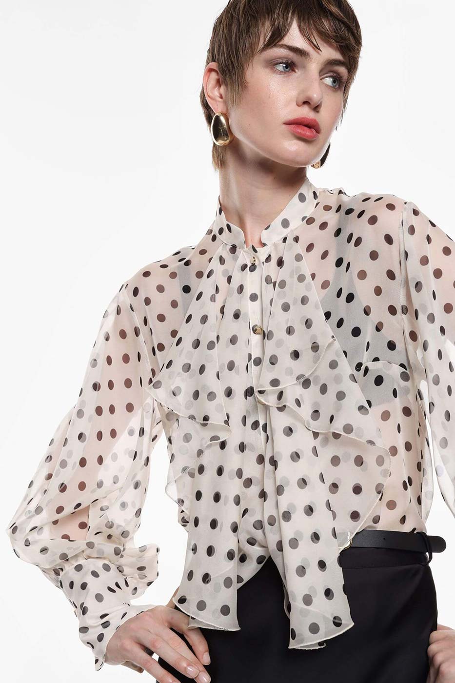 Camicia con stampa pois e fiocco Imperial Camicia con stampa pois e fiocco Imperial
