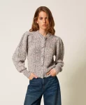 Cardigan multicolor con bottoni gioiello Twinset Actitude