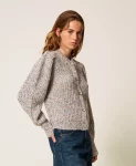 Cardigan multicolor con bottoni gioiello Twinset Actitude