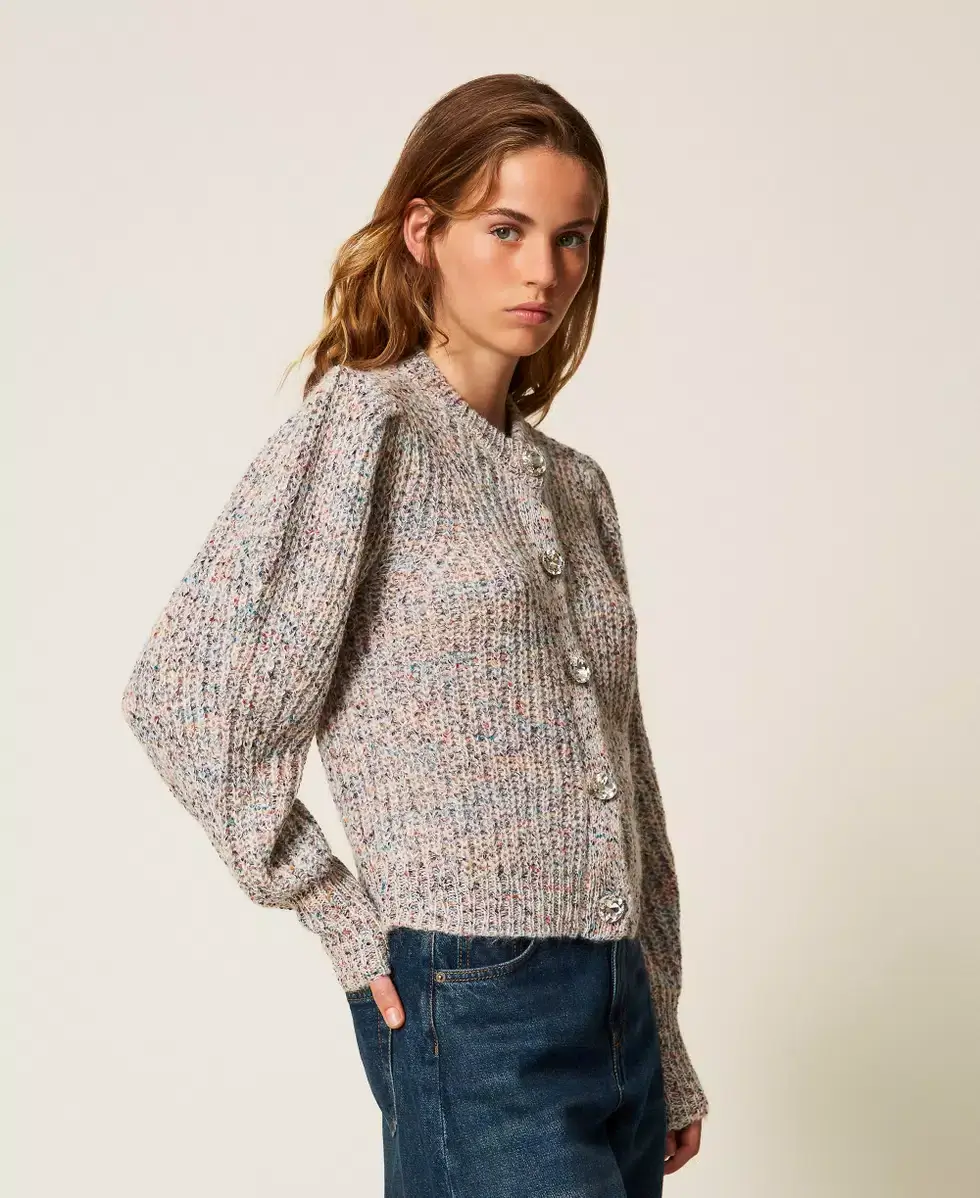 Cardigan multicolor con bottoni gioiello Twinset Actitude 1 Cardigan multicolor con bottoni gioiello Twinset Actitude 1