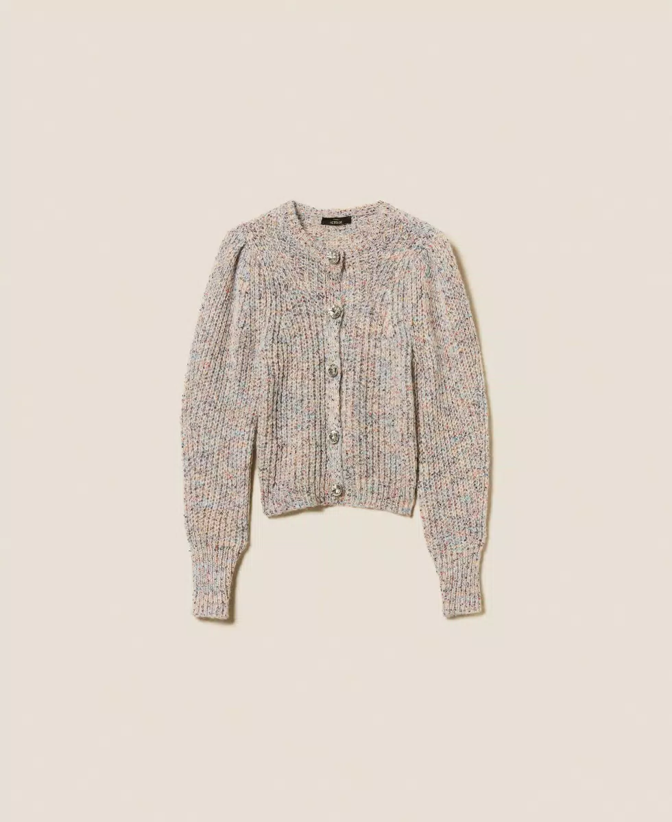 Cardigan multicolor con bottoni gioiello Twinset Actitude 5 Cardigan multicolor con bottoni gioiello Twinset Actitude 5