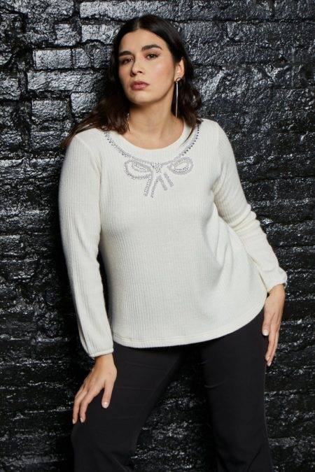 Maglia a coste con fiocco GiglioRosso