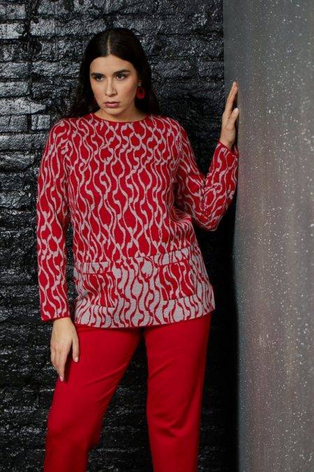 Maglia in fantasia con tasche GiglioRosso
