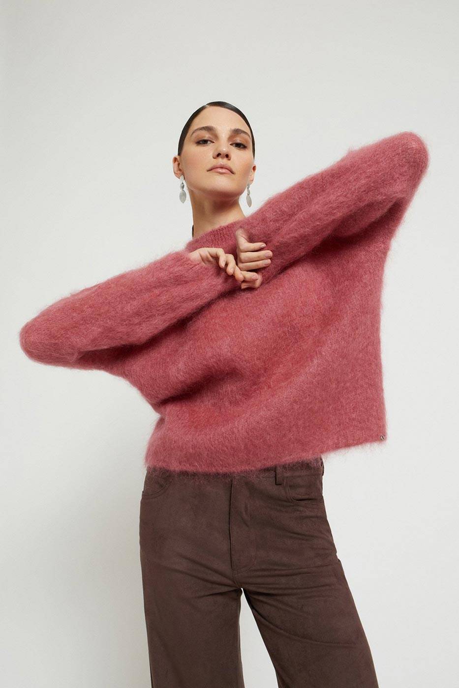 Maglia in lana mohair con scollo tondo Ottod’Ame 0 Maglia in lana mohair con scollo tondo Ottod'Ame 0