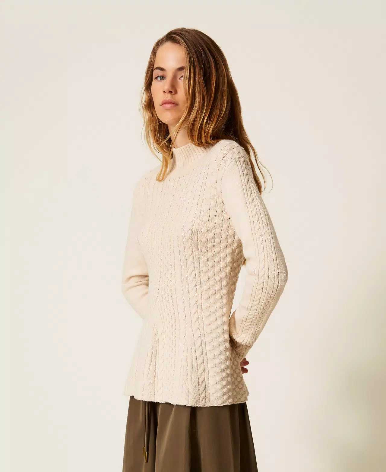 Maglia lupetto a trecce Twinset Actitude 0 Maglia lupetto a trecce Twinset Actitude 0